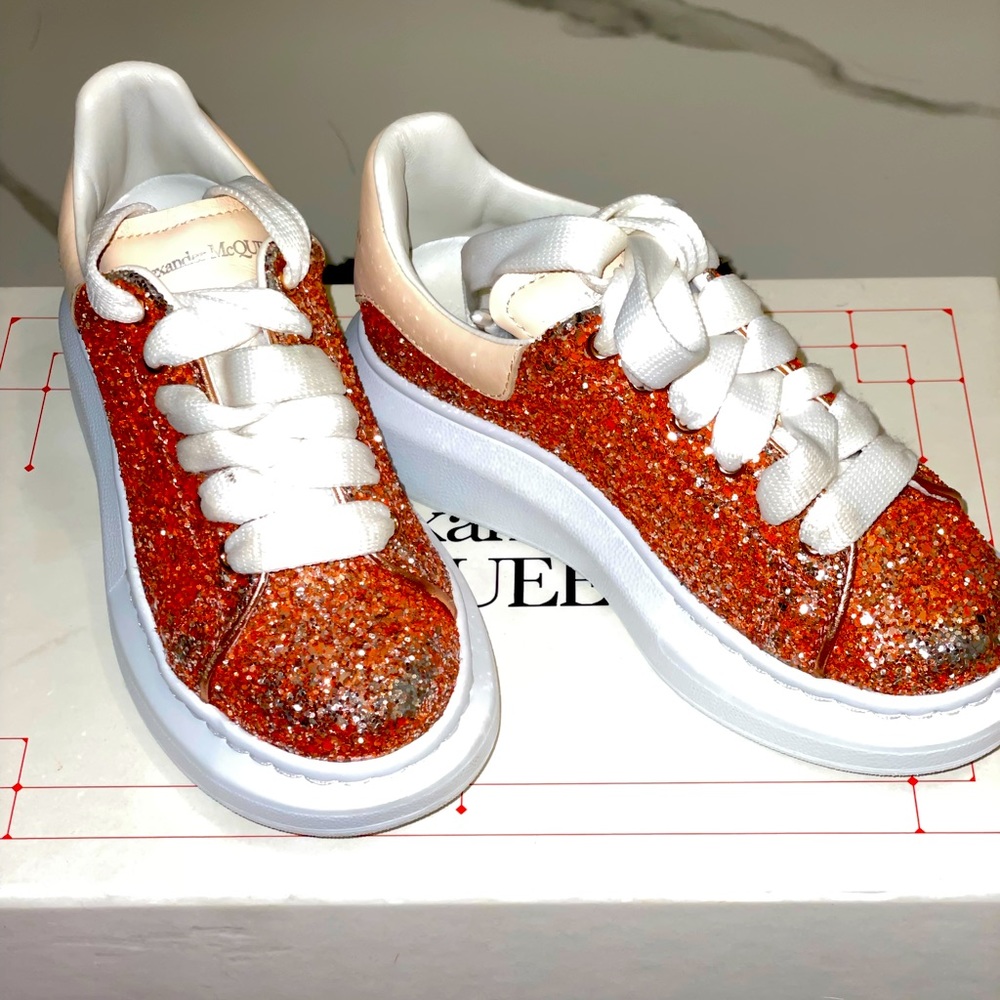 Pink glitter Alexander McQueen sneakers